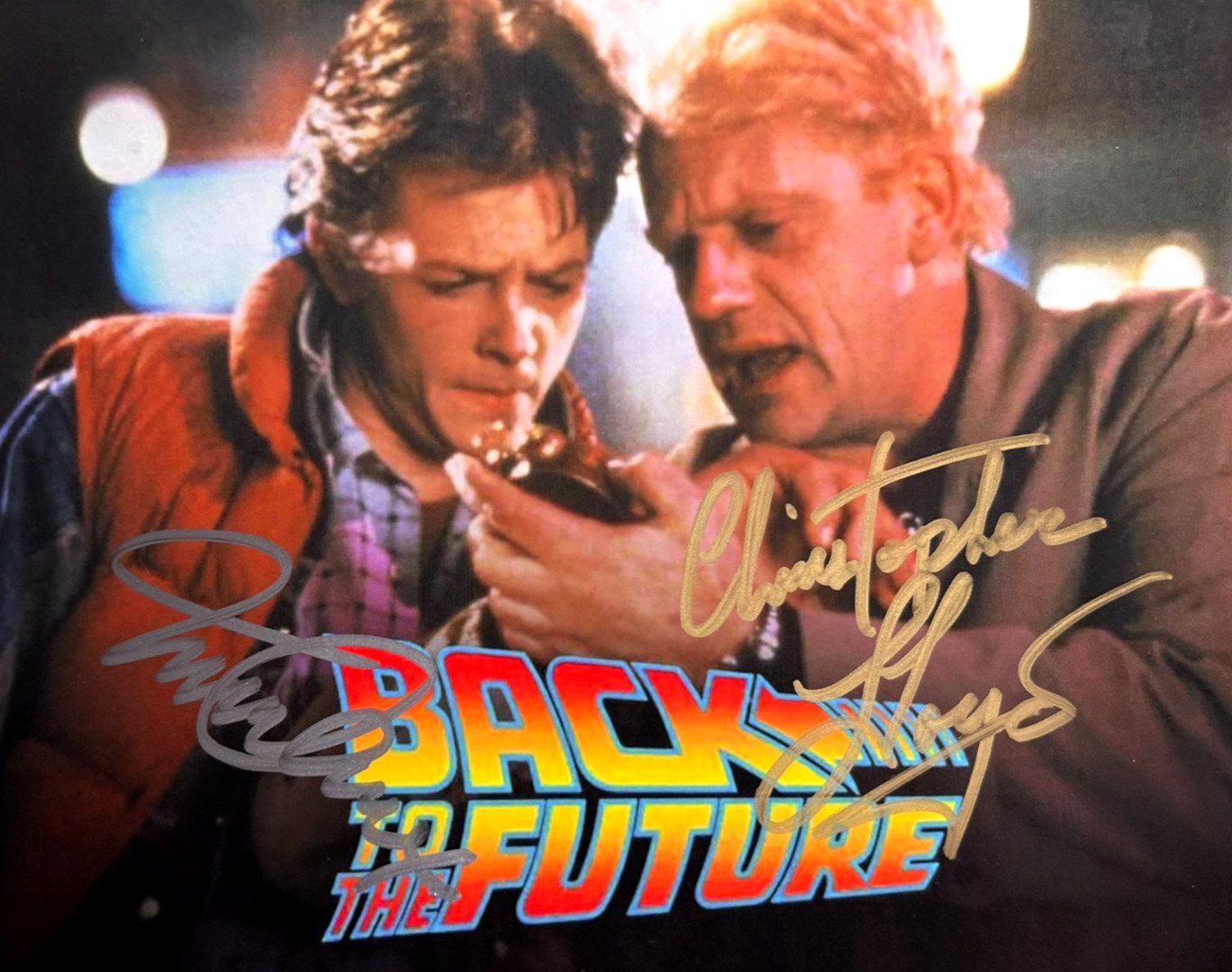 Michael J. Fox, Christopher Lloyd Signed 8x10