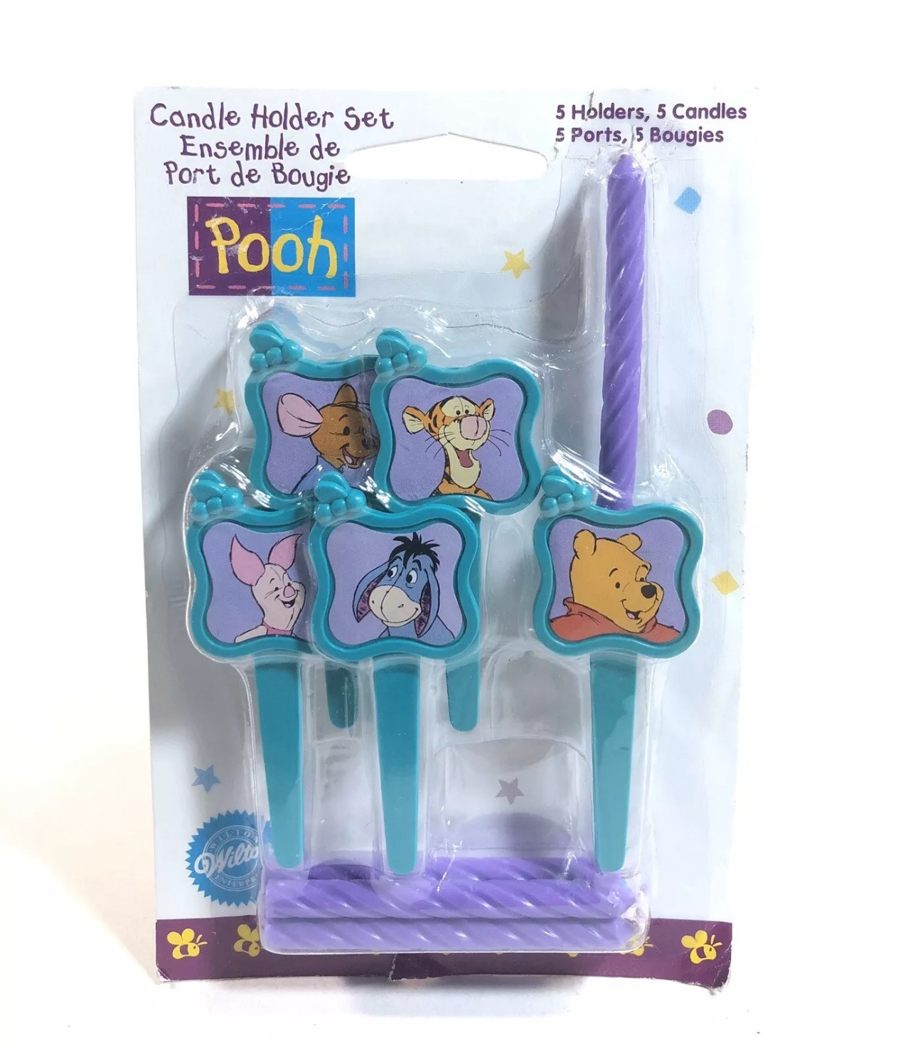 Vintage Winnie The Pooh Candle Holder Set Ensemble Wilton 1996