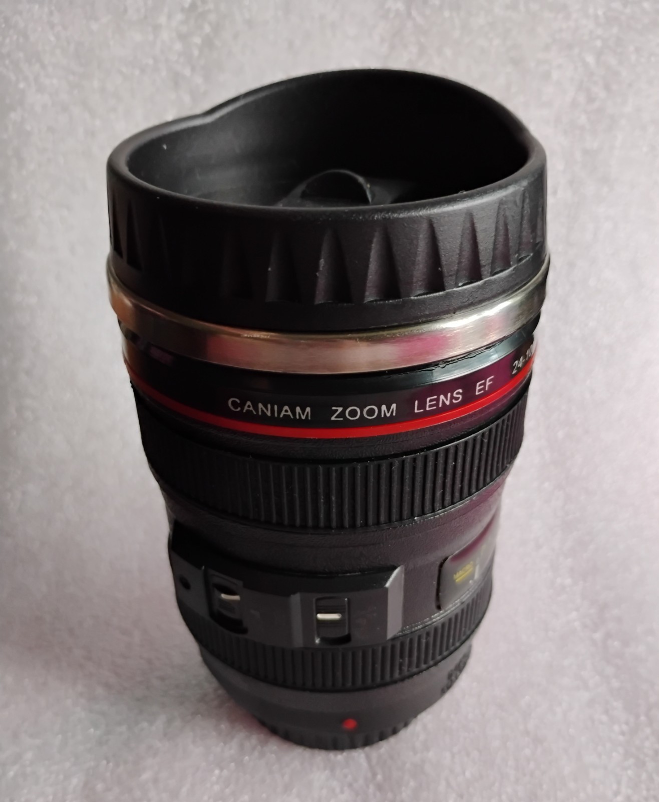 Canon Lens Travel Coffee Mug 24-105mm Replica Stainless Steel Thermos Cup Lid
