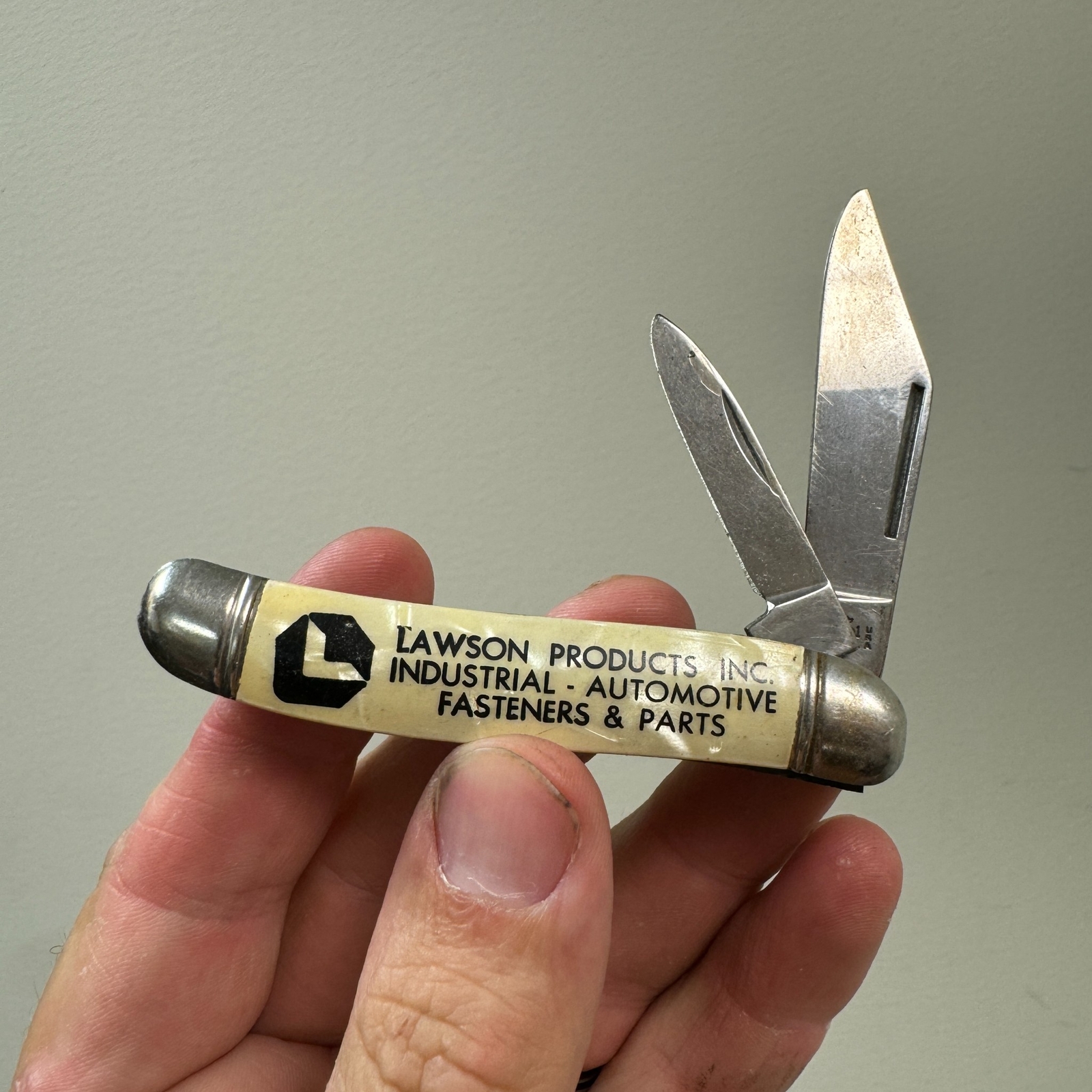 Vtg IMPERIAL 2 Blade Pocket Knife Advertising LAWSON PRODUCTS Industrial Fastner