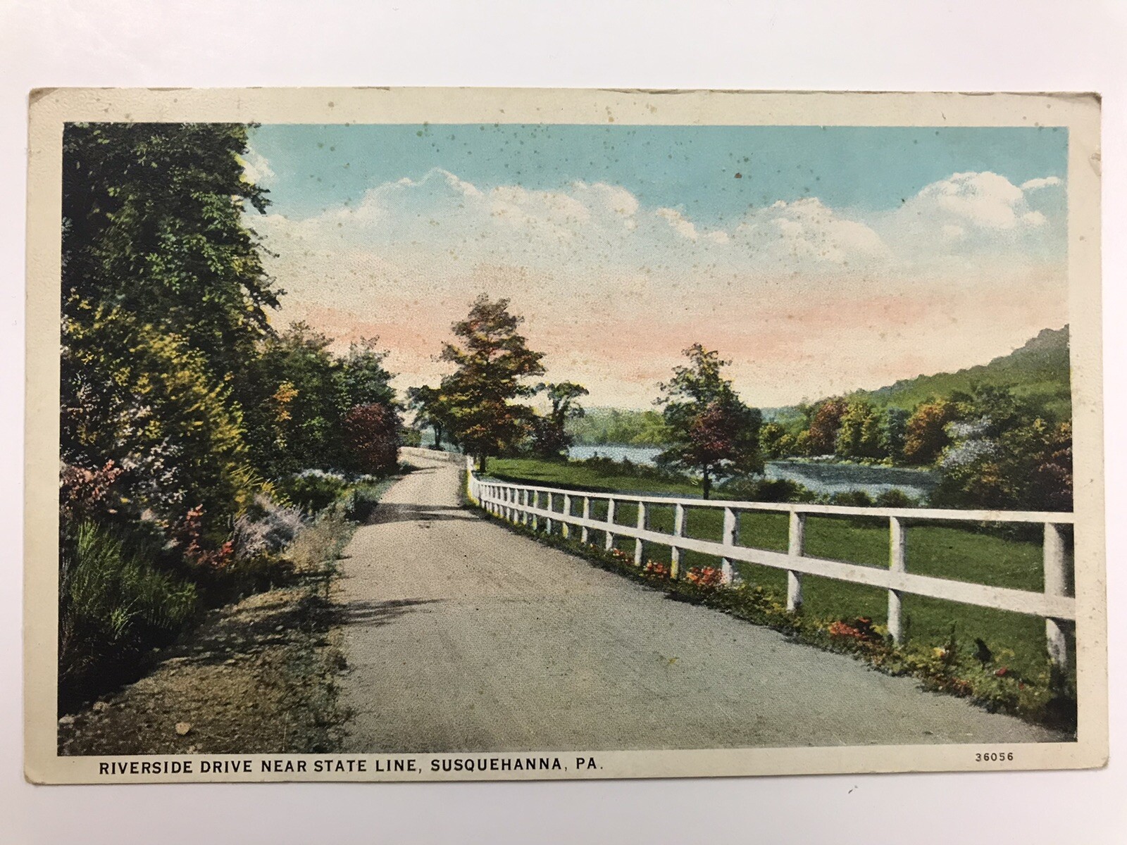 vintage 1920 riverside drive near state line susquehanna Pa postcard