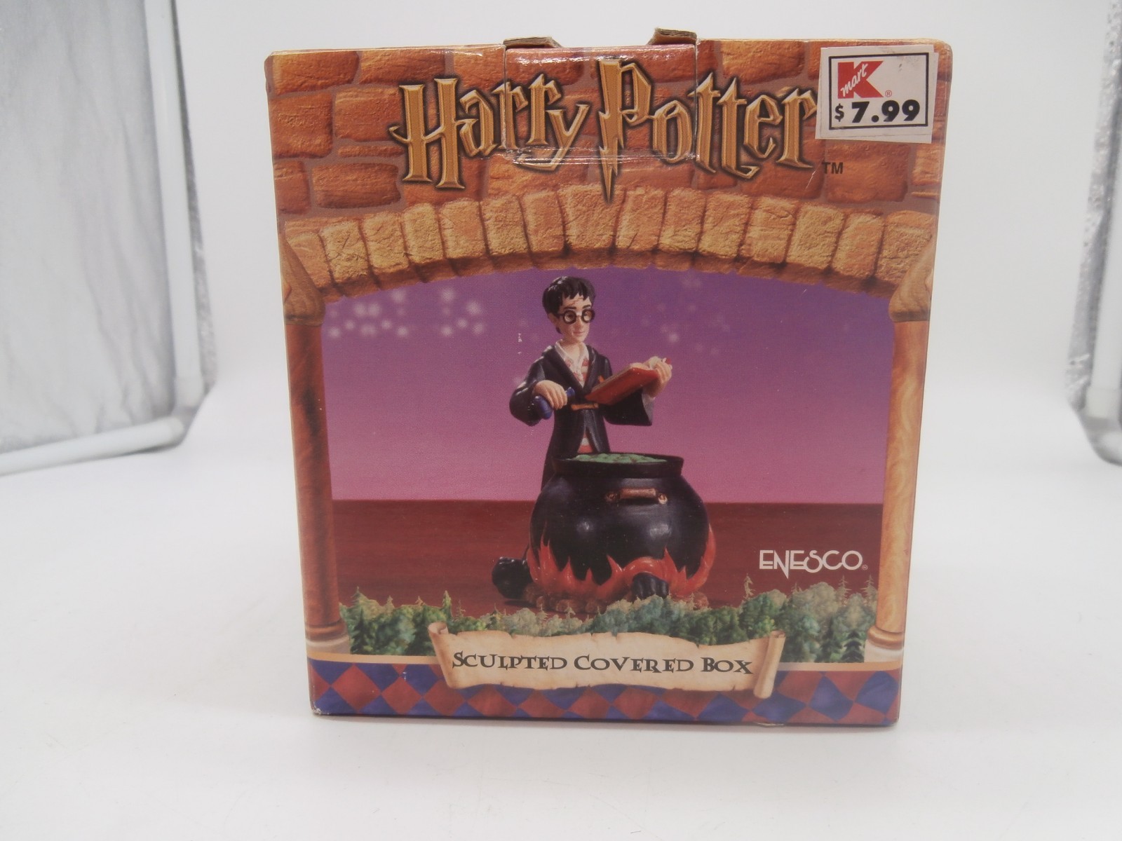 2000 Enesco Harry Potter RARE Sculpted Covered Box,  883379 Potion Pot on Flame