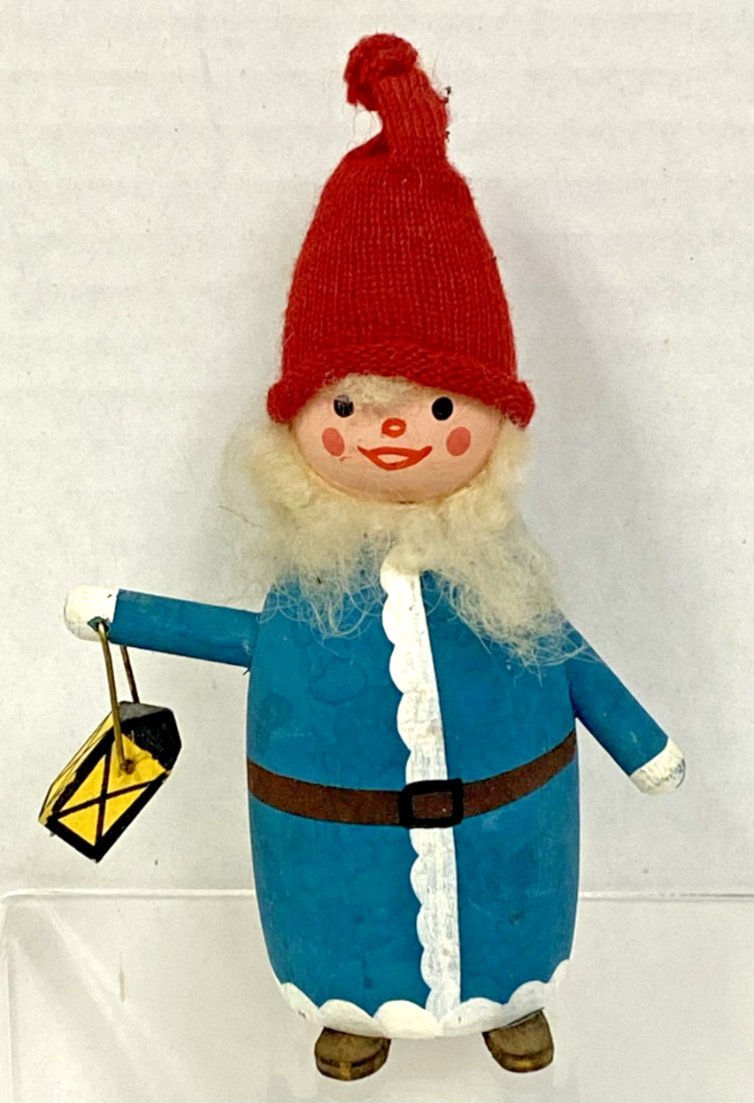 Vintage Bo Svensk Sweden Gnome MCM Folk Art Holding Lantern Figure Christmas 5