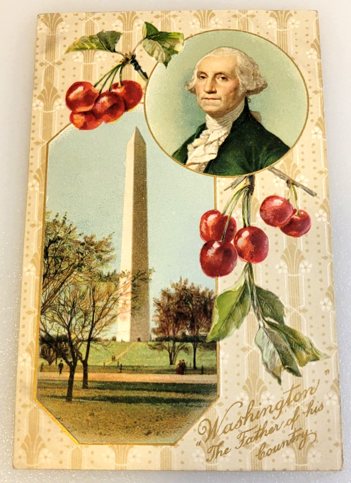 PRESIDENT GEORGE WASHINGTON~ The Father of his Country ANTIQUE c. 1910 POST CARD