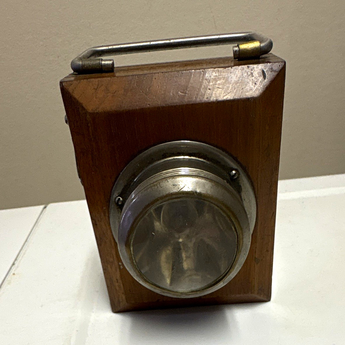 Mid 20th century wooden box flashlight