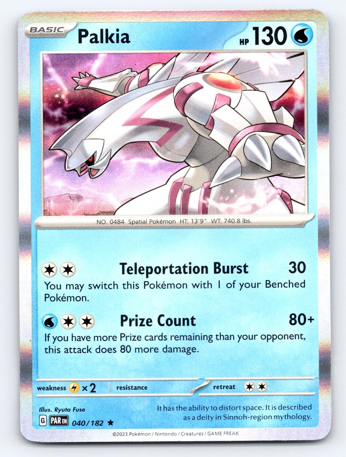 Palkia 040/182 Rare Paradox Rift Pokemon Holo Lightly Played