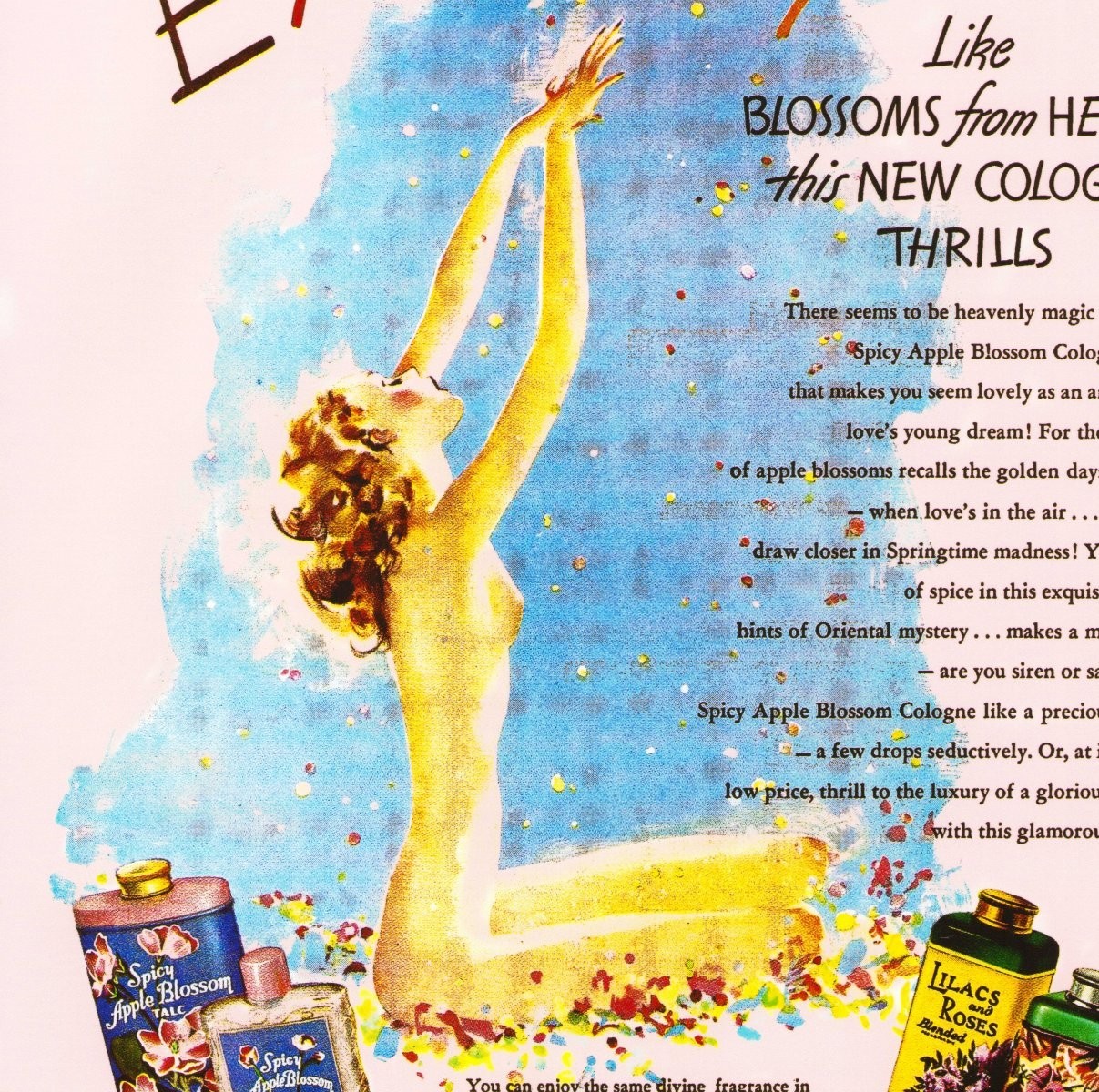 VINTAGE 1940 LANDER\'S TALCS PINUP GIRL POSTER AD ART PRINT 11x14 RISQUE WW2 ERA