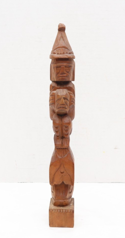 Squamish First Nation Carved Totem POLE WHALE WATCHMAN VTG Native American 14