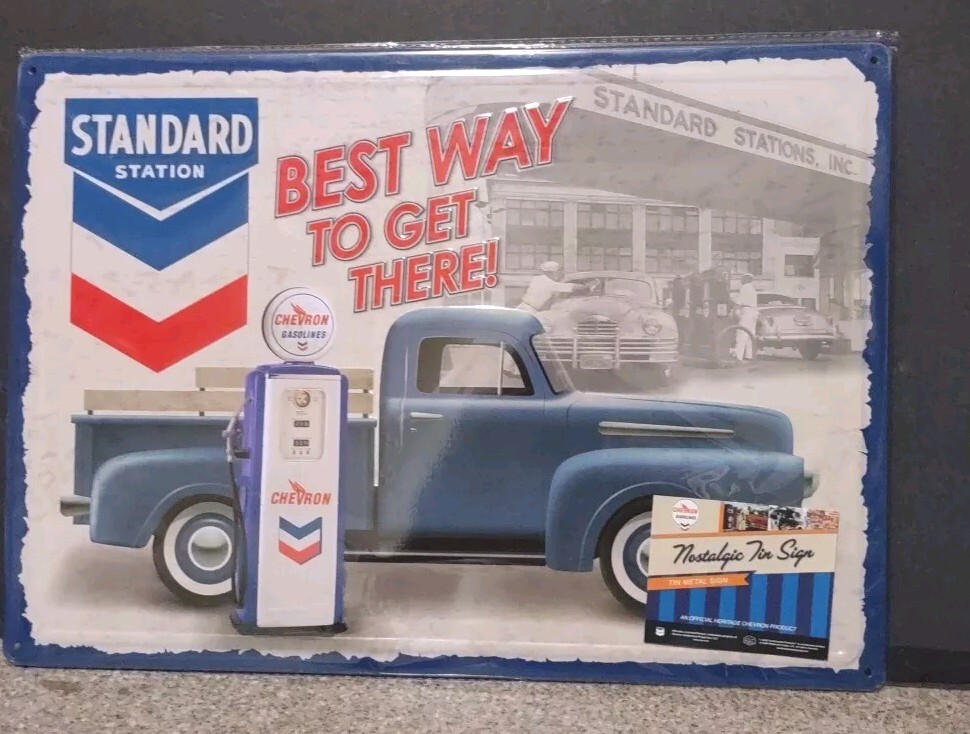 STANDARD STATION BEST WAY TO GET THERE Nostalgic Tin Sign