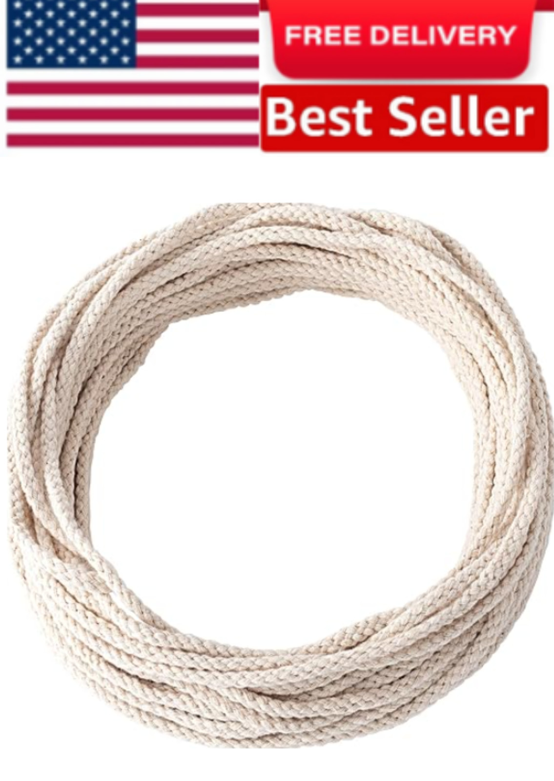 50 Ft Roll 1/4 Round Cotton Wicks Burner for Oil Lamp Lampberger Lamp Lantern