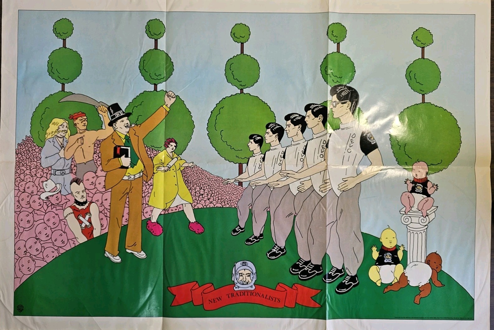 Devo Poster New Traditionalists Cartoon  Original 1981