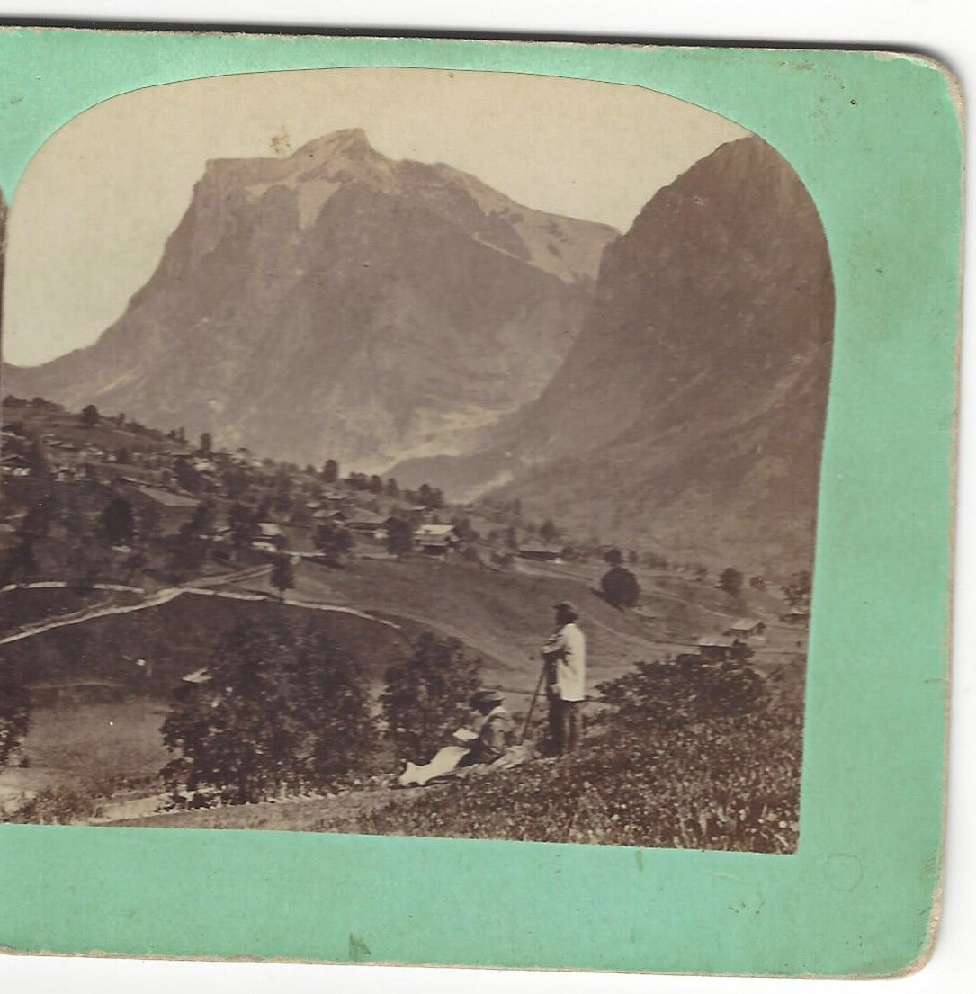 Wetterhorn, Valley of the Grindelwald, Switzerland, Circa 1860's Stereoview