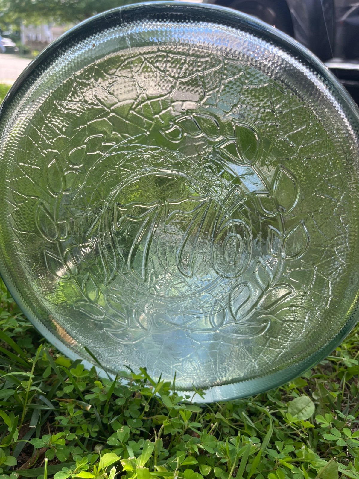 Vintage 1776 Embossed Libbey Clear Glass 5 gallon terrarium
