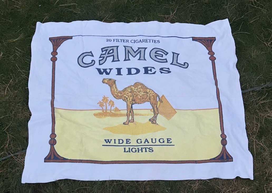VINTAGE 3 Strikes x Camel Wides Advertising Logo Printed Cotton Towel 65” x 51” VINTAGE 3 Strikes x Camel Wides Advertising Logo Printed Cotton Towel 65” x 51”