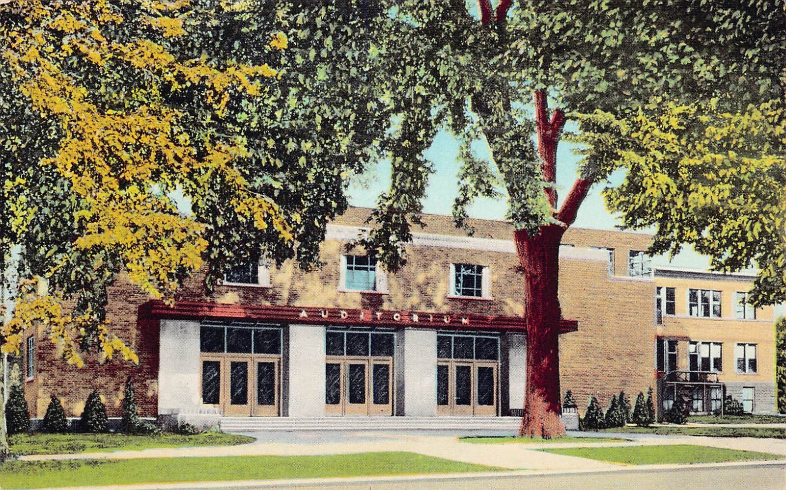 Watseka IL Illinois Community High School Campus Iroquois Cty Vtg Postcard A56