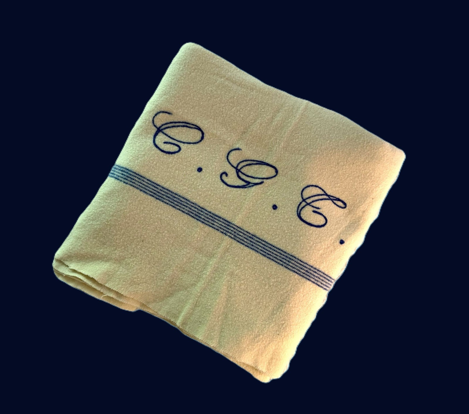 1952 French Line Wool Cabin Blanket w/ CGT - 60