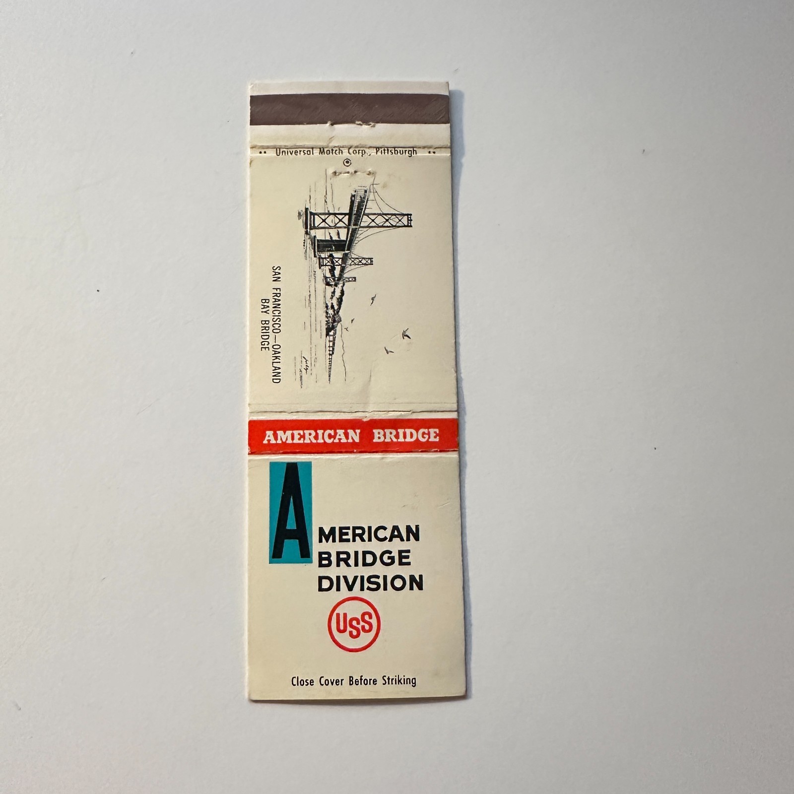 American Bridge Division SF- Oakland Bay Bridge Vintage Matchbook Cover 5MB126-5