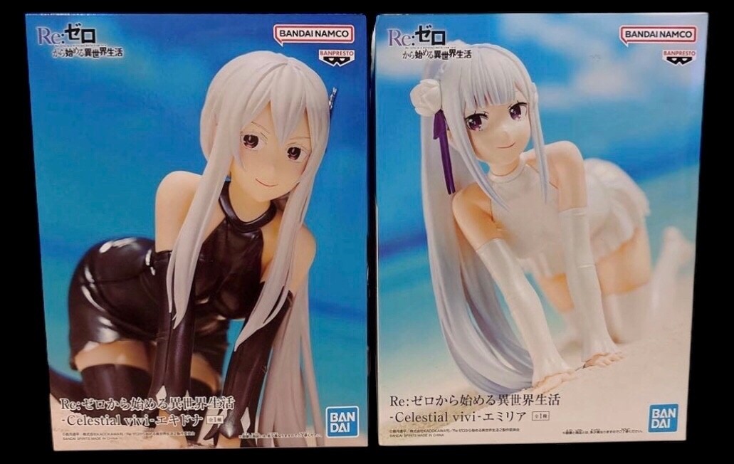 Japan Re:Zero Starting Life in Another World Emilia Echidna Set of 2 Figures NEW