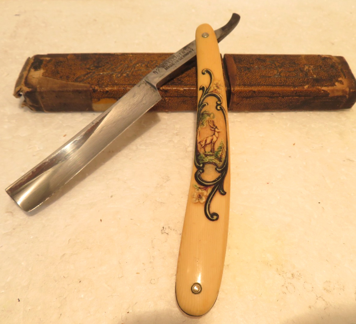 Vintage Wm Elliot Germany Embossed Stag on Scale