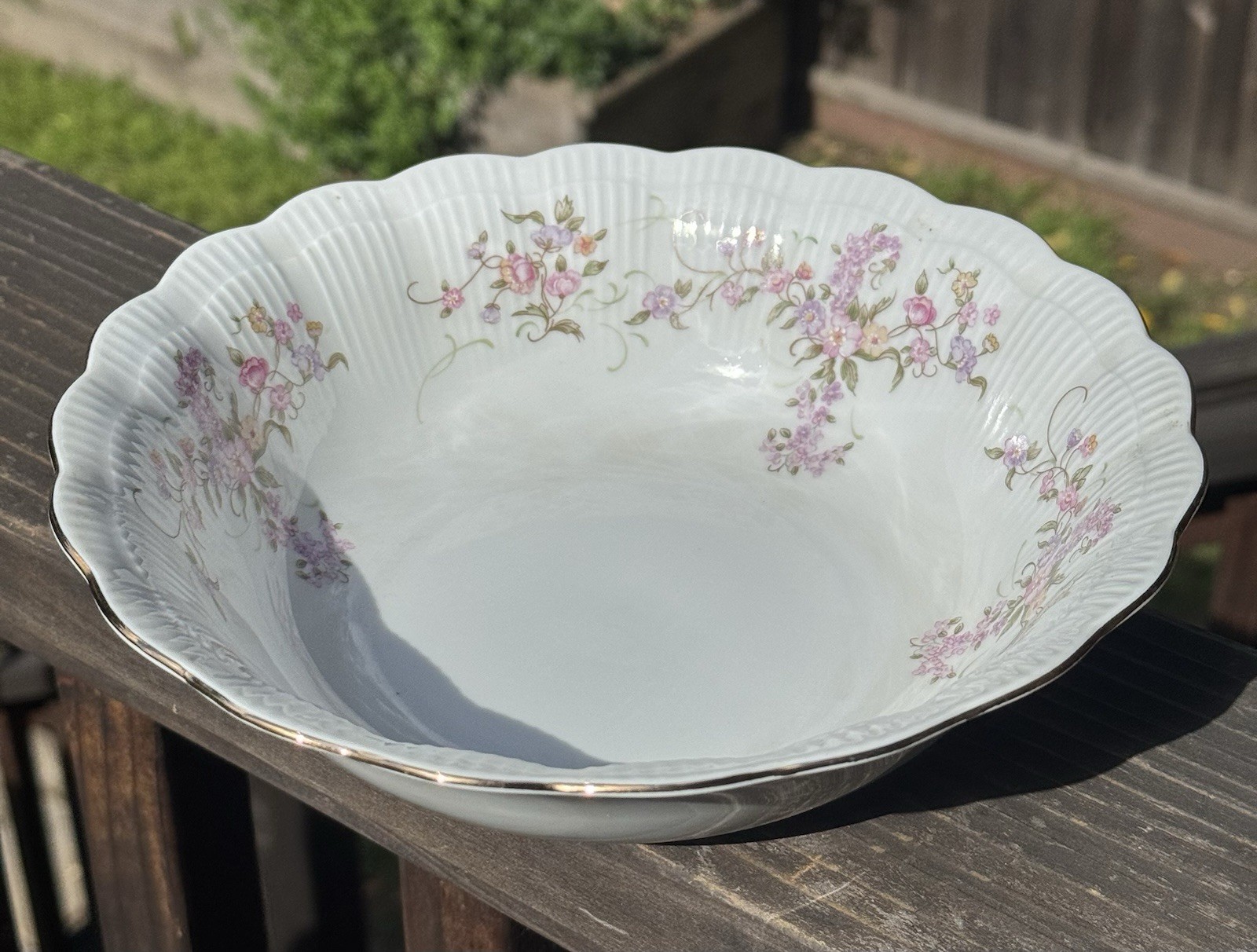 Walbrzych Bone China Large Serving Bowl Made In Poland D 9.25”