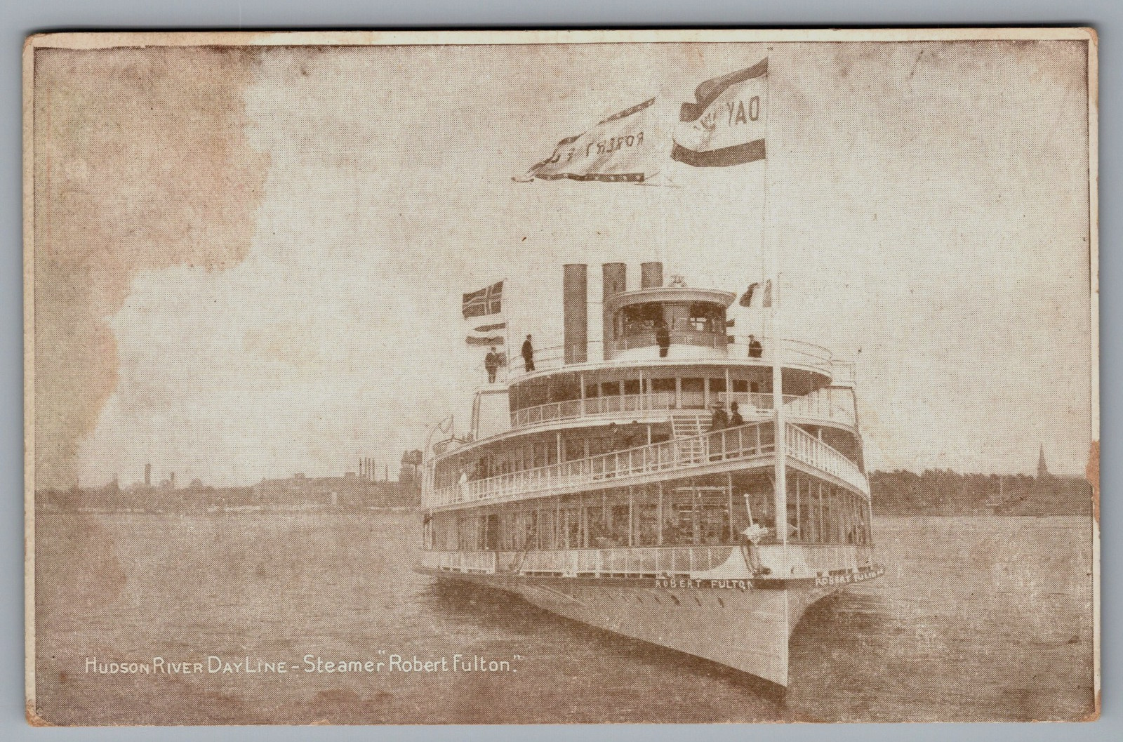 Vintage Postcard, Hudson River DayLine, Steamer, Robert Fulton Vintage Postcard, Hudson River DayLine, Steamer, Robert Fulton