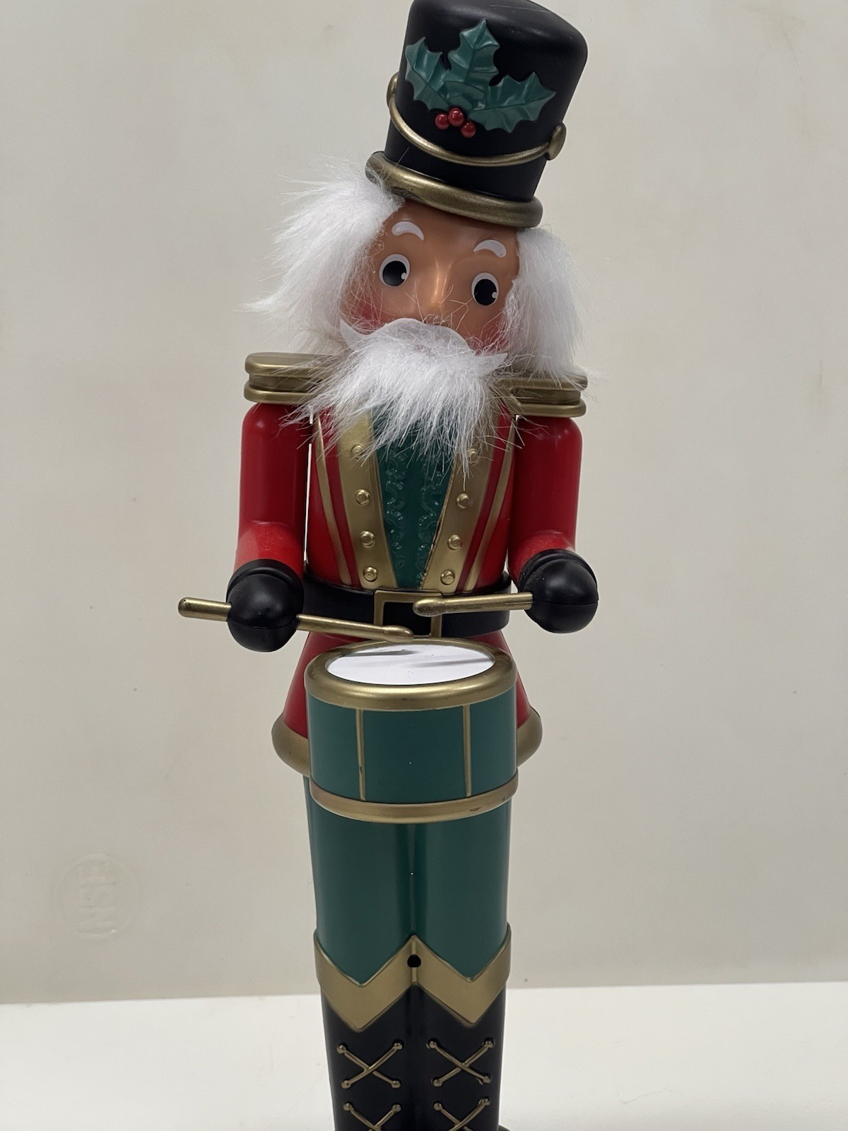 Gemmy Industries Musical Drummer Animated  11 Inch Nutcracker Works Excellent 