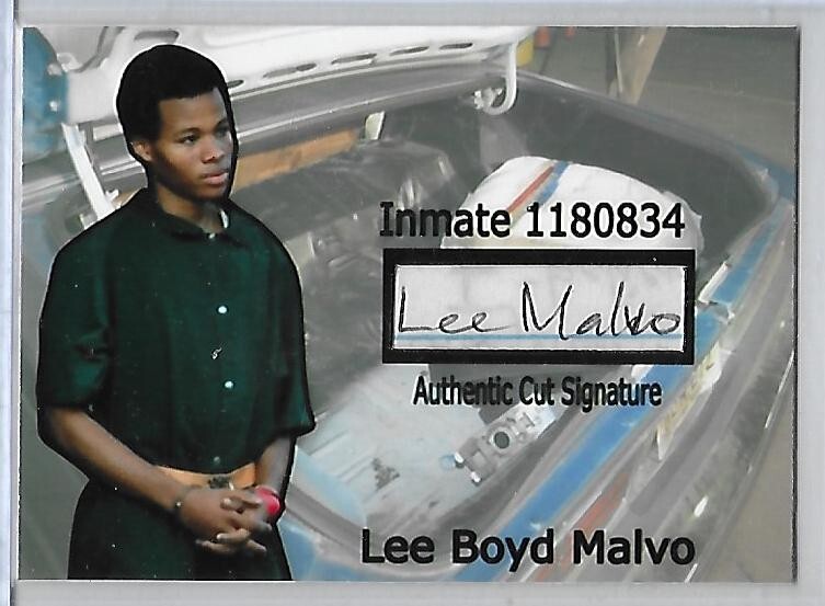Lee Malvo signed/auto customize card Beltway Sniper Attack Very Rare LOOK