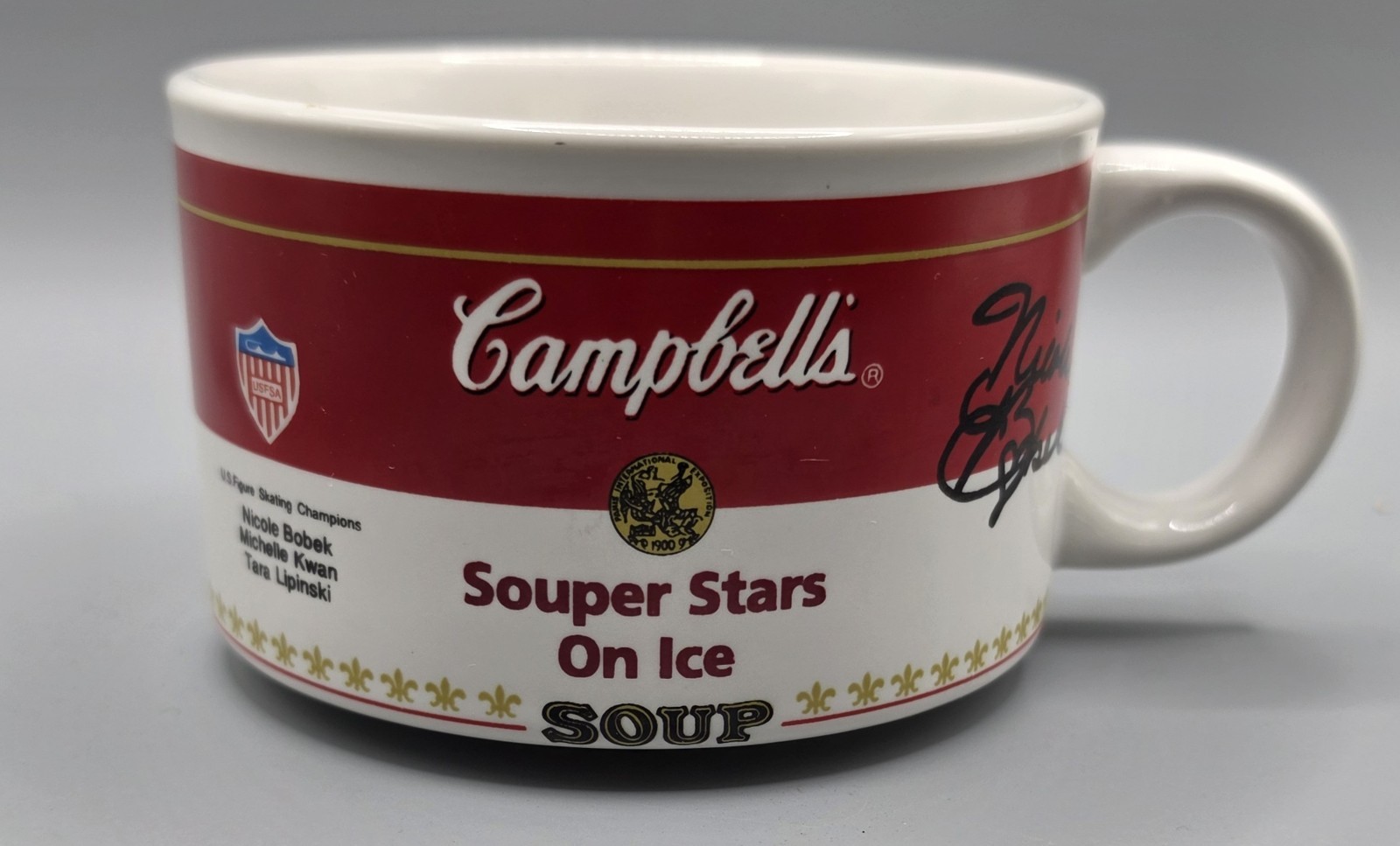 Vintage 1998 Campbell’s Souper Stars On Ice Mug Bowl Kwan Lipinski Bobek Westwoo