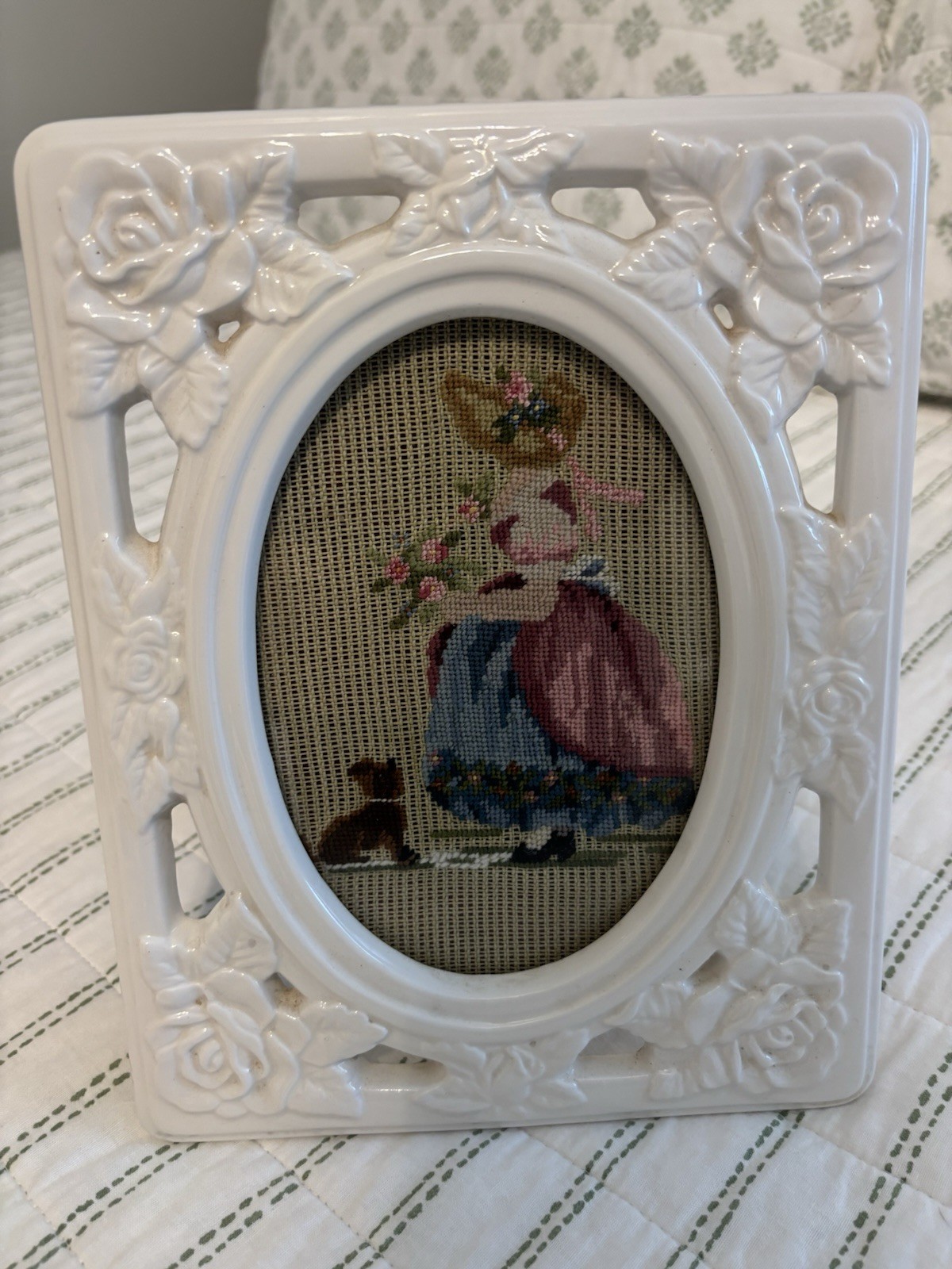 Reduced Vintage Needlepoint Framed