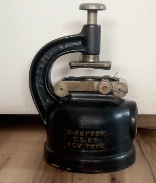Antique Thompson Time Stamp Co. Cast-Iron Time/Date Machine W/Seth Thomas Clock