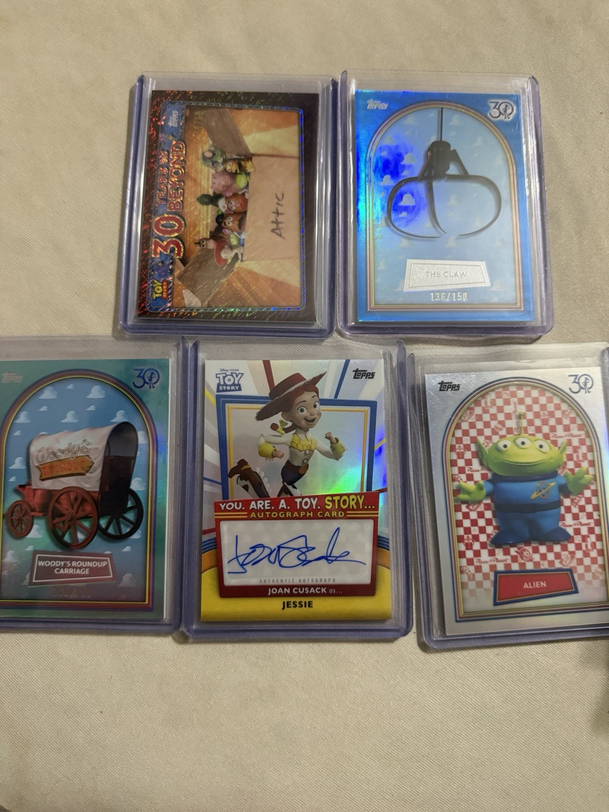 2025 Topps 30 Years of Toy Story Lot Of 5 (1 auto, 1 pizza planet sp, 3 #’d)