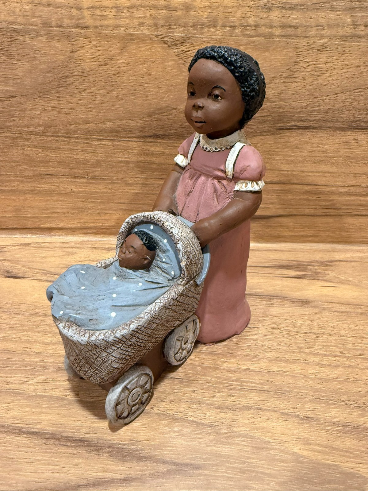 Old South Figurine by JP 90 Woman Mom pushing baby in carriage