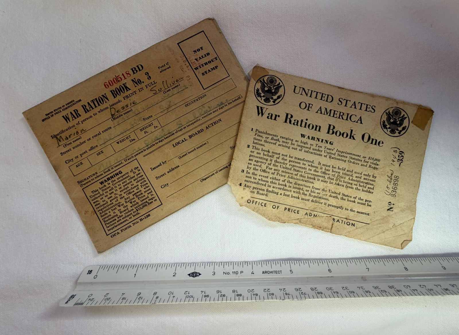 Vintage WW2 War Rations Book No. 3 1943 with Stamps Vintage WW2 War Rations Book No. 3 1943 with Stamps