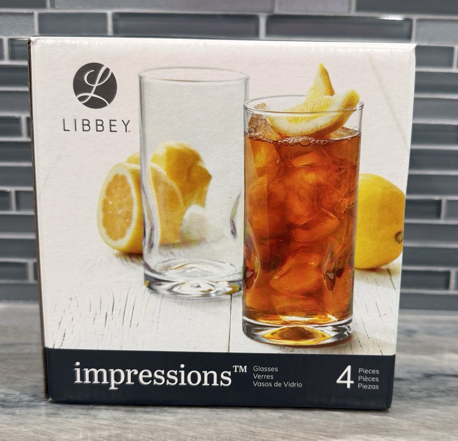 Libbey Impressions Tumbler Glasses, Set of 4 Standard Packaging
