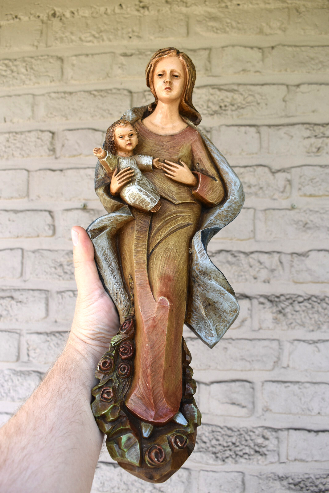 Vintage holland wall Madonna plaque religious 1970s