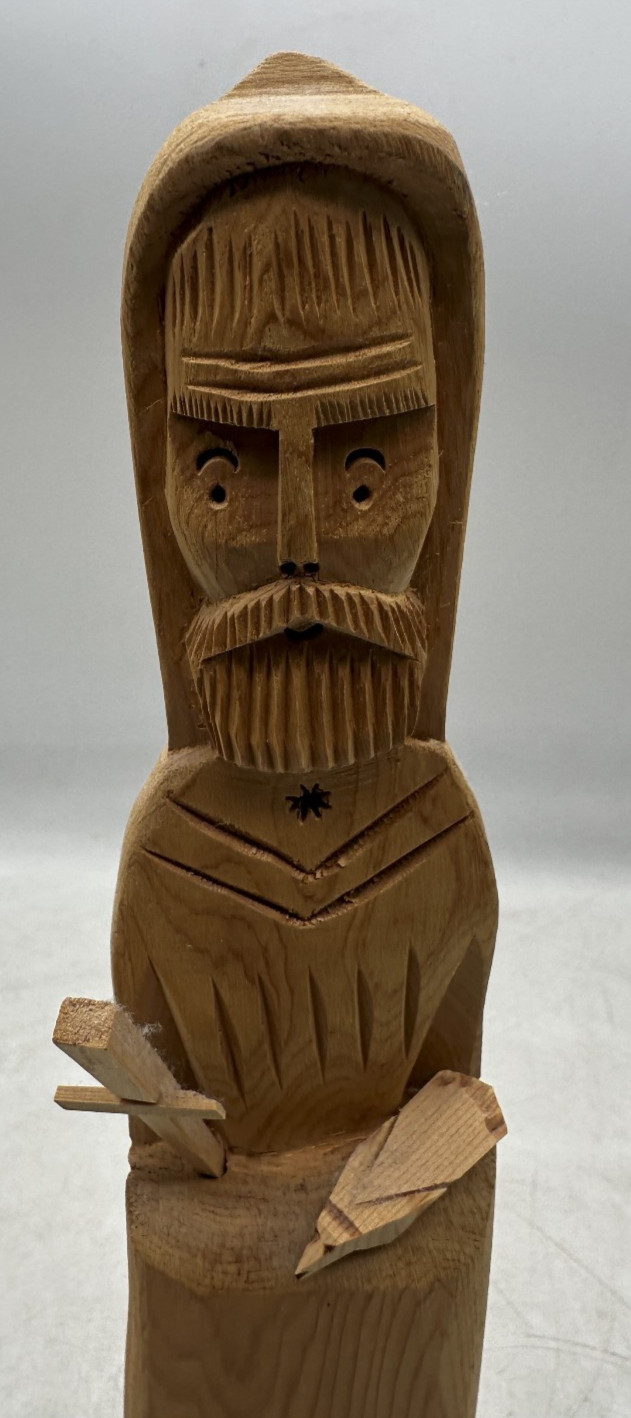John Tollardo Taos, NM St. Francis Wood Sculpture Figure 2002