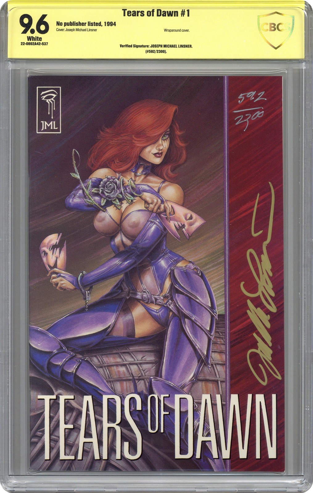 Tears of Dawn 1A CBCS 9.6 Verified Sig Joseph Michael Linsner 1994