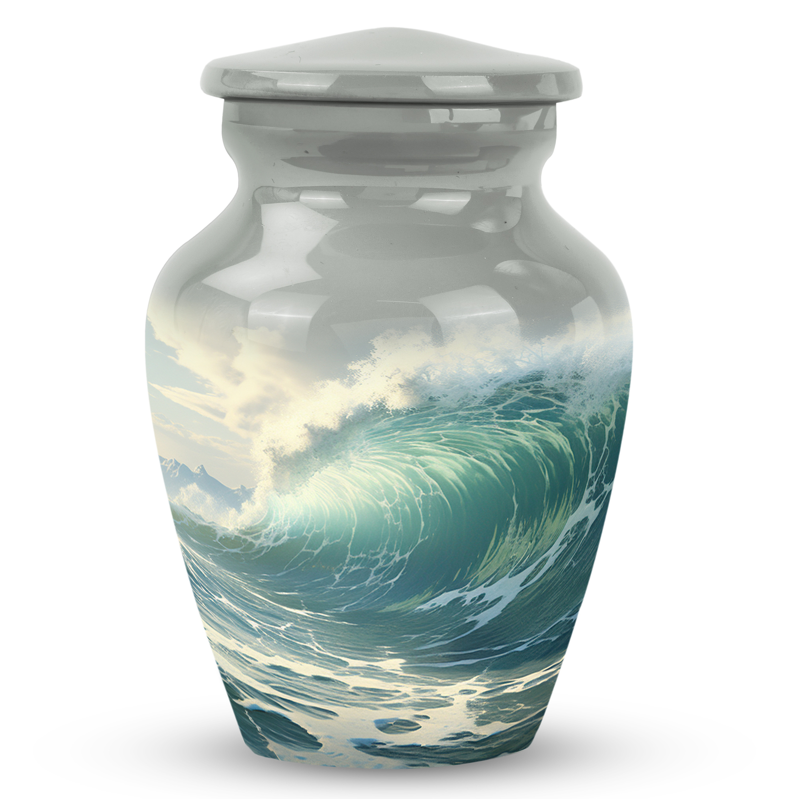 Majestic Ocean Swell Little Urns For Human Ashes Funeral 3 inch