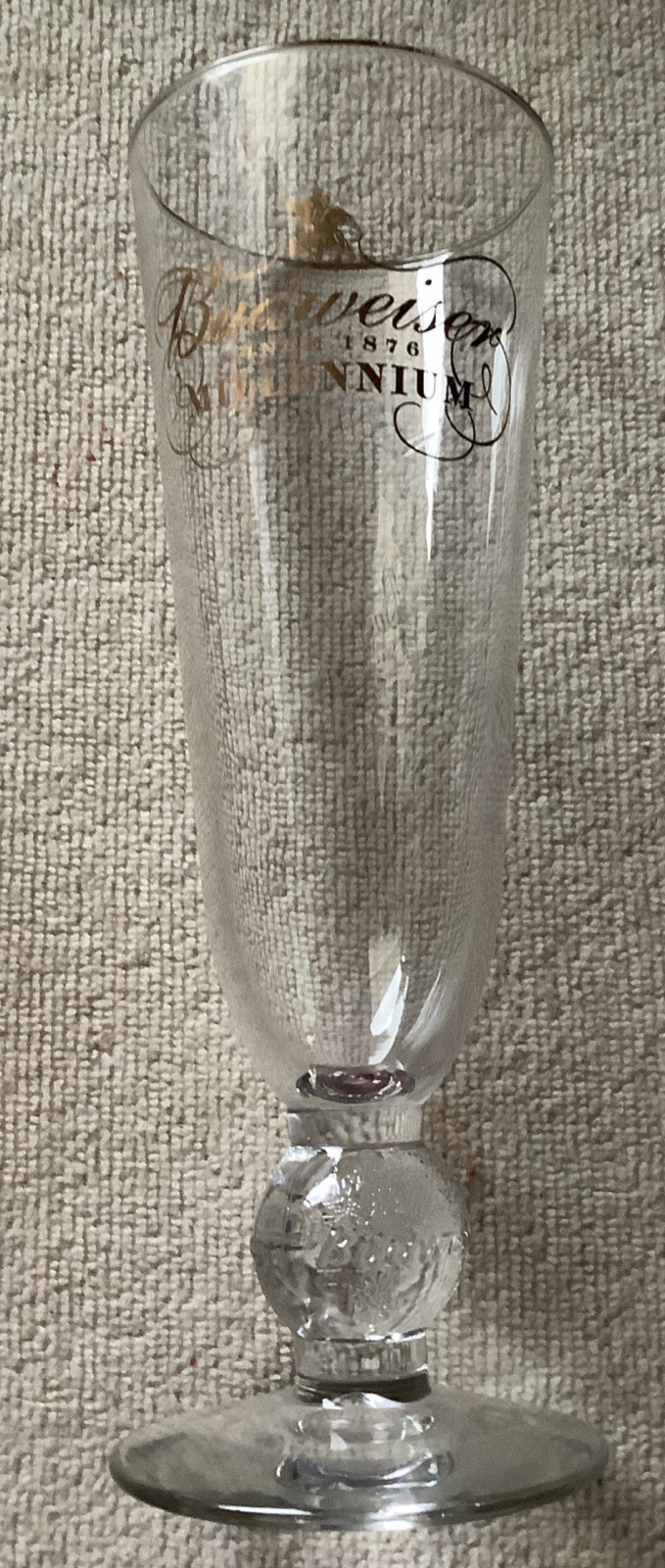 Budweiser Millenium Gold Rimmed Pilsner Beer Glass