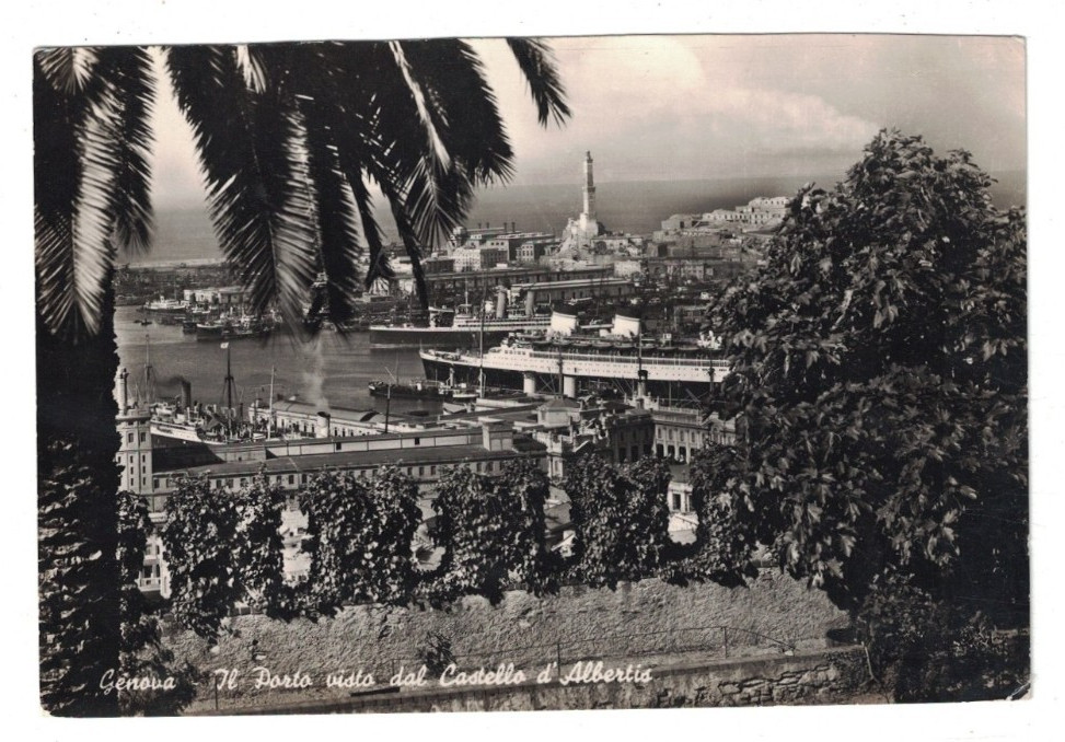 1950 RPPC REAL PHOTO SHIPS PORT VISTA DAL CASTELLO D'ALBERTIS GENOVA ITALY 1950 RPPC REAL PHOTO SHIPS PORT VISTA DAL CASTELLO D'ALBERTIS GENOVA ITALY