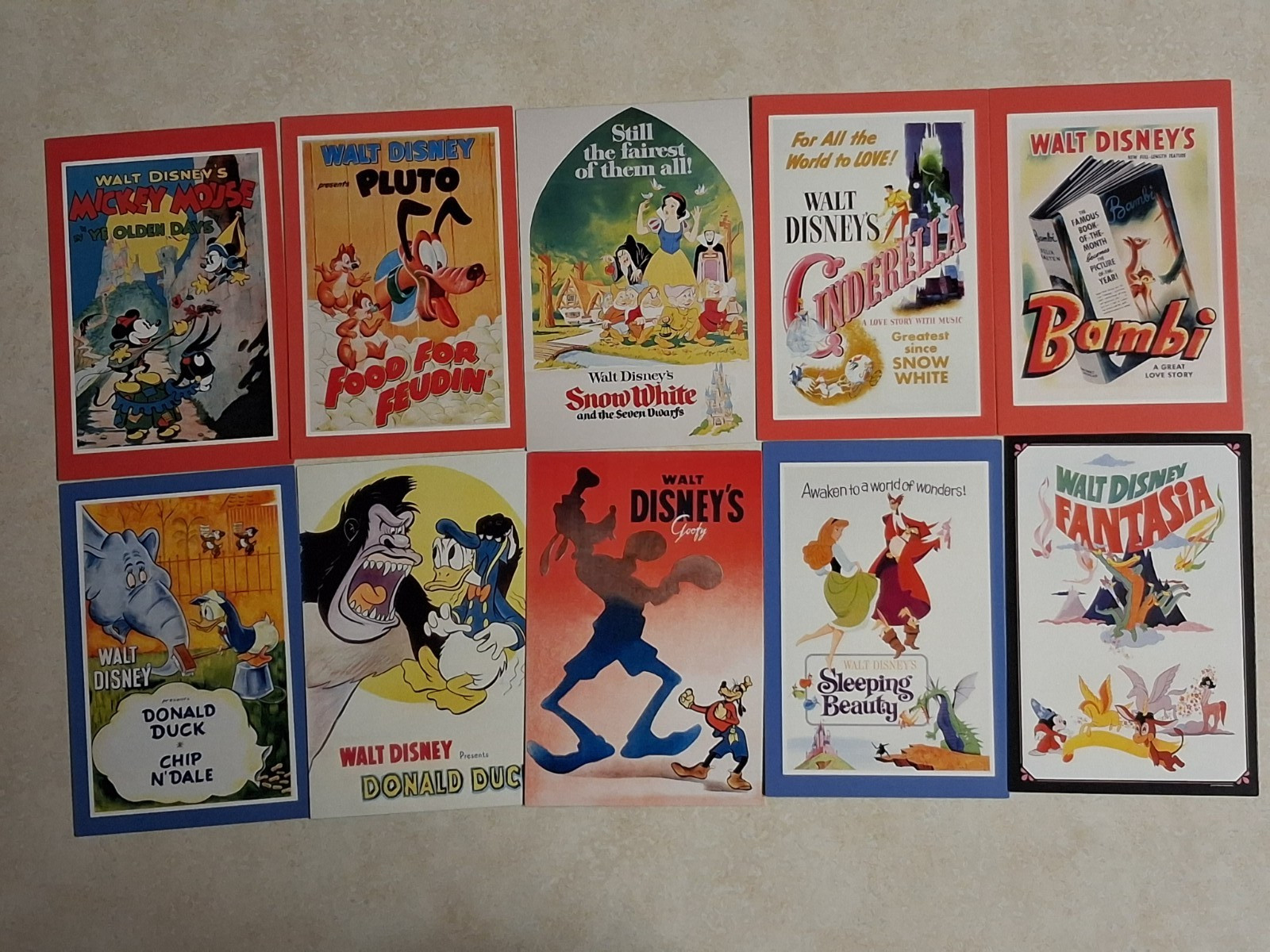 Walt Disney Original Post Cards Lot of 10 Brand New Unused #102