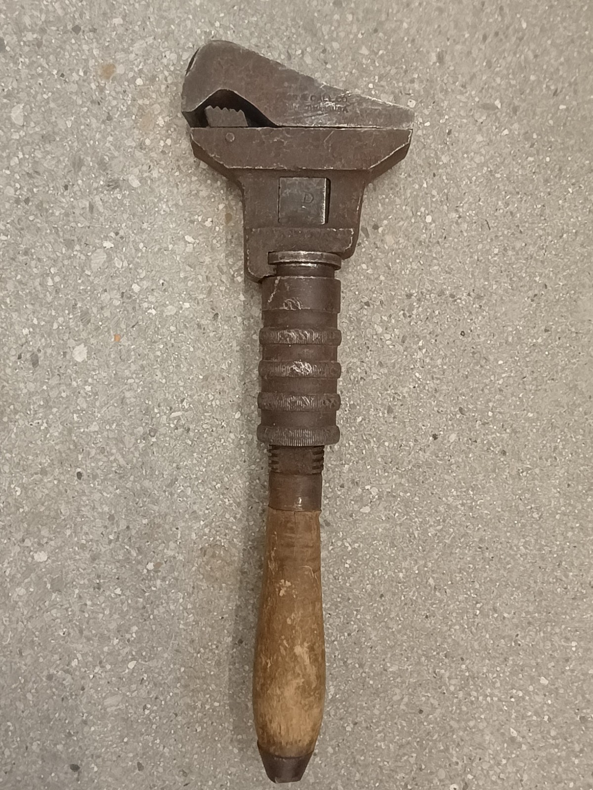 antique Bemis & Call combination monkey/pipe wrench