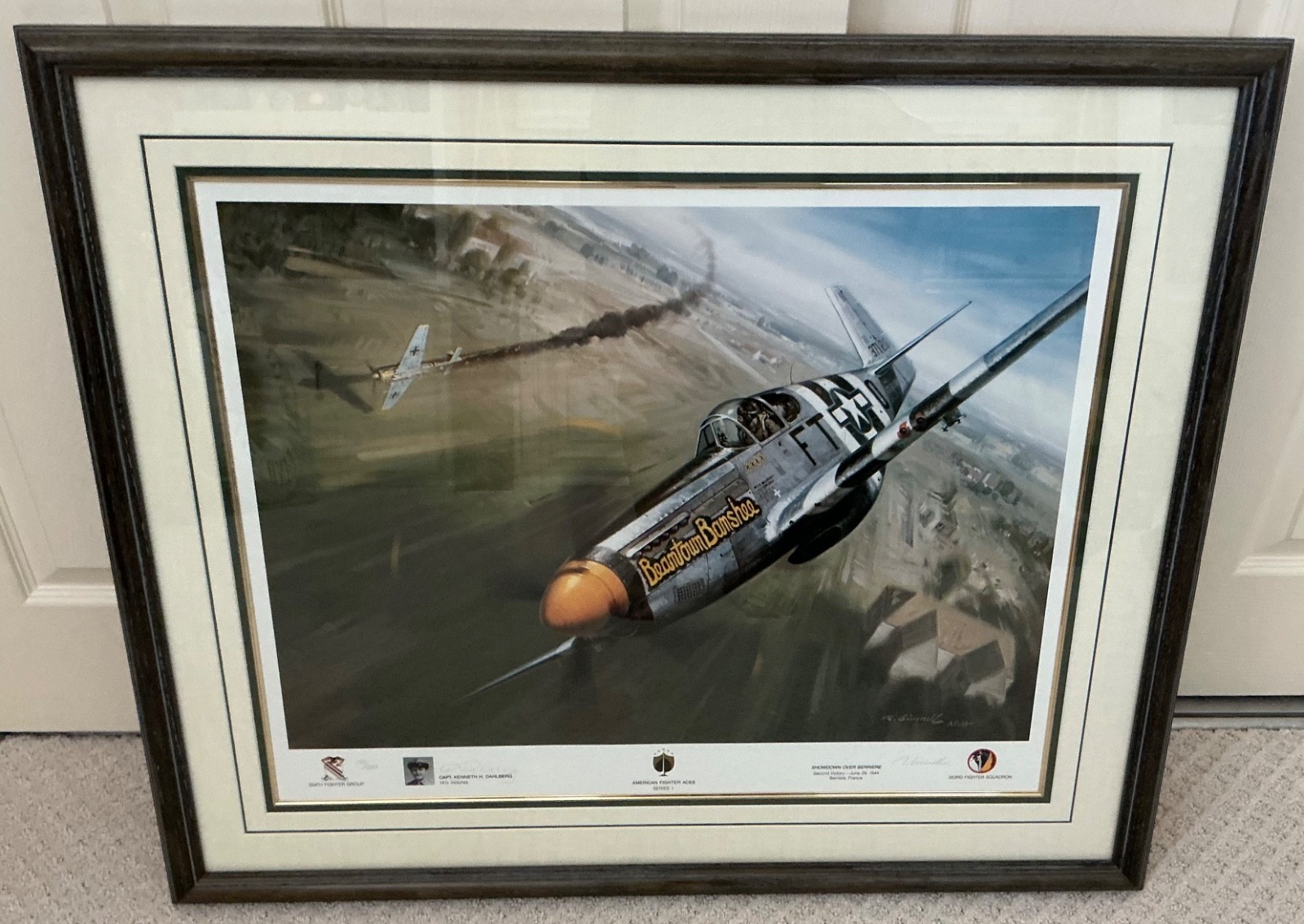 Roy Grinnell Limited Ed Litho WWII Ken Dahlberg Signed Showdown Over Berriere