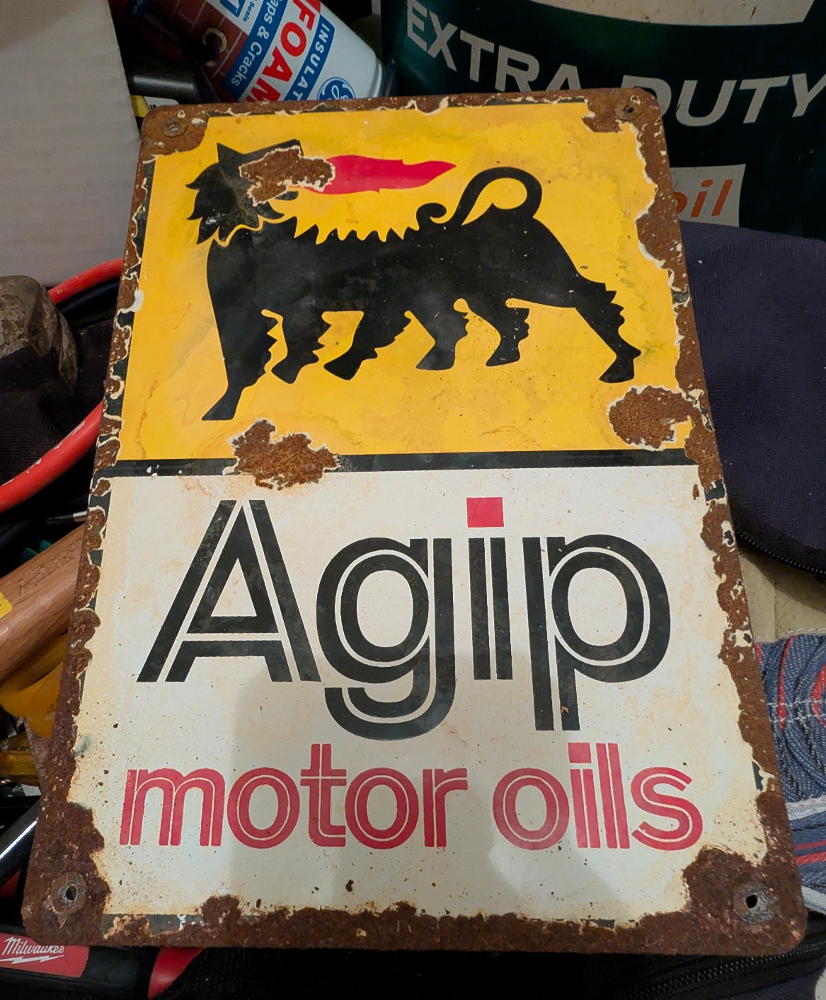Agip Motor Oils porcelain vintage sign