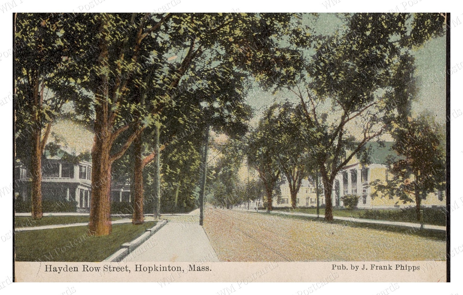 Hopkinton Massachusetts 1910 Hayden Rowe Street Porches Standard Postcard
