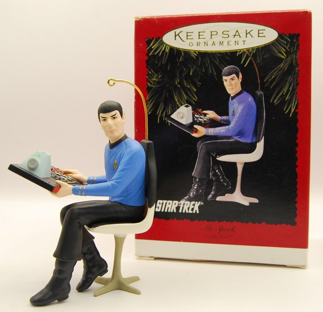 1996 Vintage Hallmark Keepsake Ornament Mr. Spock Star Trek Starship Enterprise