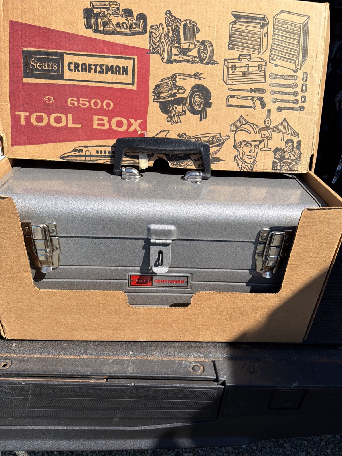 Sears Craftsman USA Nos Rare Toolbox In Vintage Fold up Box 6500 18”x8”x9 W Tray