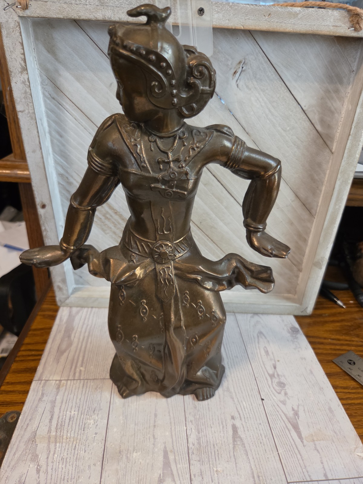 Vintage Spelter Statue Thai Woman dancing Alba Art 1947