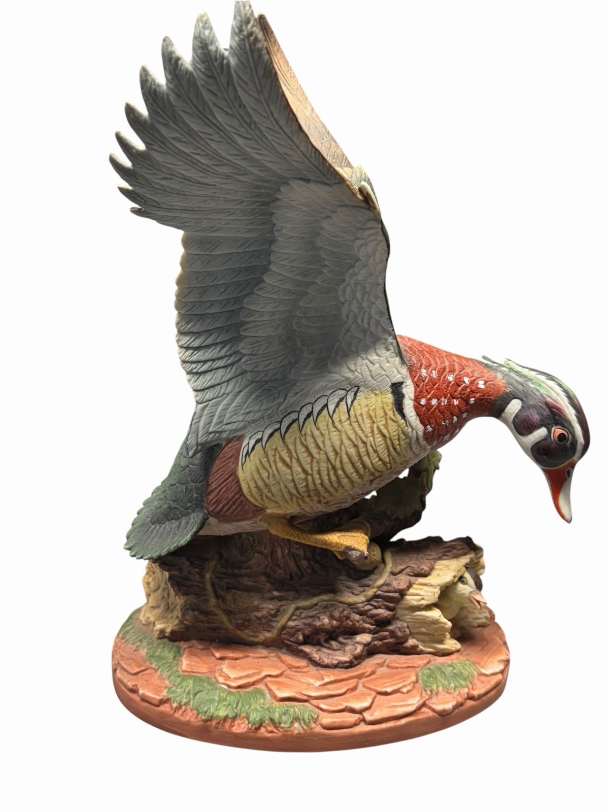 Vintage Flambro Wood Duck Aix Sponsa Porcelain Figurine #985/5000 Limited Ed