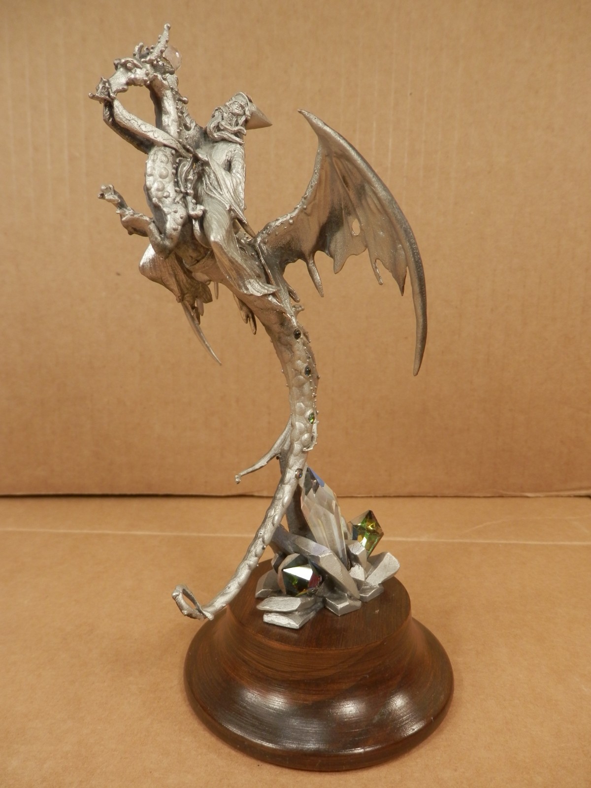 James Lane Casey Vintage 1987 Perth Pewter Dragon with Wizard Rider